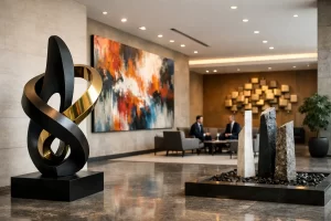 Ideas de arte para lobby corporativo con carácter